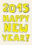 Happy New Year 2015 hand drawn vector wishes