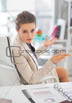Business woman discussing in office