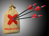 Unemployment - Arrows Hit in Red Mark Target.