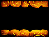 Halloween background with evil pumpkins