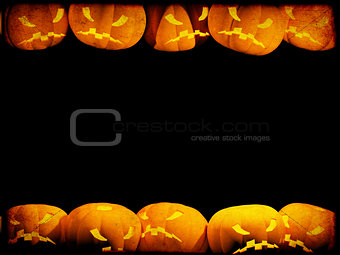 Halloween background with evil pumpkins