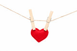 Heart and clothespins