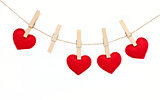 Hearts and clothespins