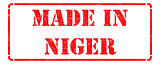 Made in Niger on Rubber Stamp.