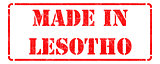 Made in Lesotho on Rubber Stamp.