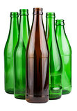 Five empty bottles