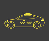 Yellow lined taxi icon