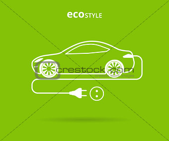 electro car green icon