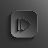 Media player icon - vector black app button with shadow