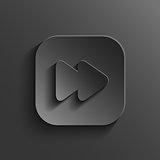 Media player icon - vector black app button with shadow