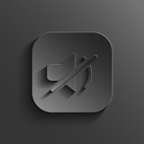 Mute icon - vector black app button with shadow