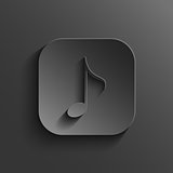 Note icon - vector black app button with shadow