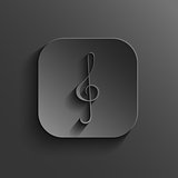 Note key icon - vector black app button with shadow