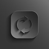 Refresh icon - vector black app button with shadow