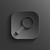 Search icon - vector black app button with shadow
