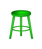 Retro stool in green design