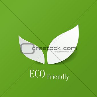 Green eco friendly background - abstract paper leaves