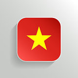 Vector Button - Vietnam Flag Icon on White Background
