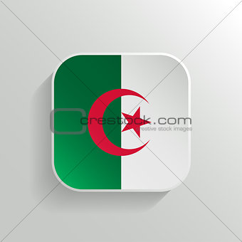 Vector Button - Algeria Flag Icon on White Background