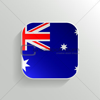 Vector Button - Australia Flag Icon on White Background