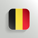Vector Button - Belgium Flag Icon on White Background