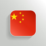 Vector Button - China Flag Icon on White Background