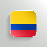 Vector Button - Colombia Flag Icon on White Background