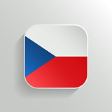 Vector Button - Czech Republic Flag Icon on White Background