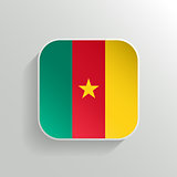 Vector Button - Cameroon Flag Icon on White Background