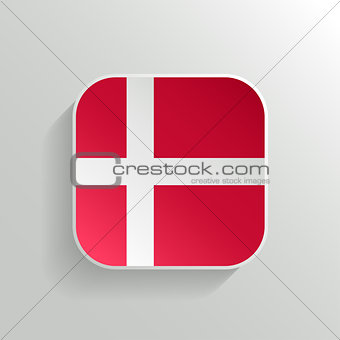 Vector Button - Denmark Flag Icon on White Background