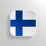 Vector Button - Finland Flag Icon on White Background