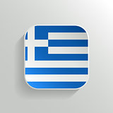 Vector Button - Greece Flag Icon on White Background