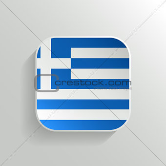 Vector Button - Greece Flag Icon on White Background