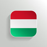 Vector Button - Hungary Flag Icon on White Background