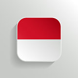 Vector Button - Indonesia Flag Icon on White Background