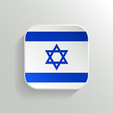 Vector Button - Israel Flag Icon on White Background