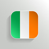 Vector Button - Ireland Flag Icon on White Background