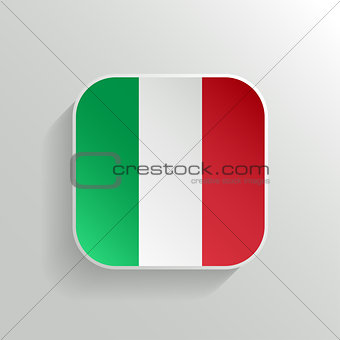 Vector Button - Italy Flag Icon on White Background