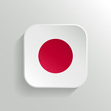Vector Button - Japan Flag Icon on White Background