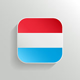 Vector Button - Luxembourg Flag Icon on White Background