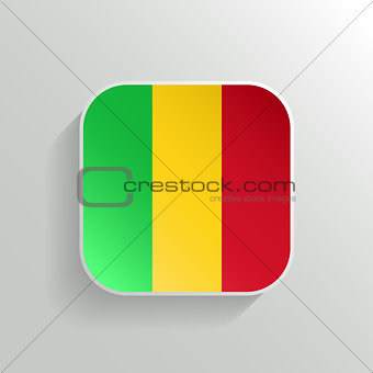 Vector Button - Mali Flag Icon on White Background
