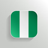 Vector Button - Nigeria Flag Icon on White Background