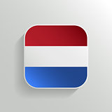 Vector Button - Netherlands Flag Icon on White Background