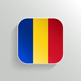 Vector Button - Romania Flag Icon on White Background