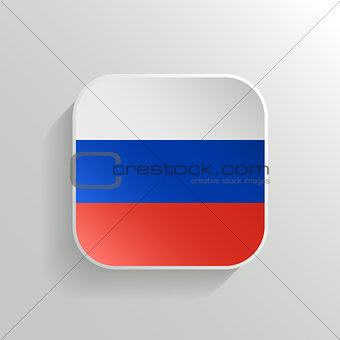 Vector Button - Russia Flag Icon on White Background