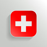 Vector Button - Switzerland Flag Icon on White Background