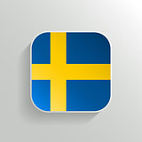 Vector Button - Sweden Flag Icon on White Background