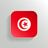 Vector Button - Tunisia Flag Icon on White Background