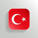 Vector Button - Turkey Flag Icon on White Background