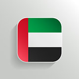 Vector Button - United Arab Emirates Flag Icon on White Background